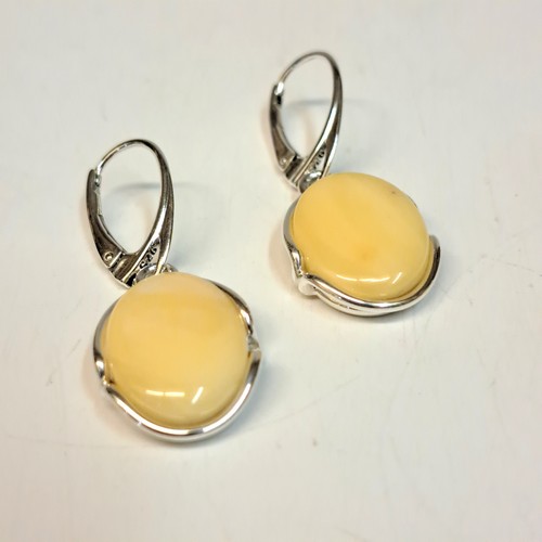  HWG-2428 Earrings, Oval Butterscotch Amber $50 at Hunter Wolff Gallery
